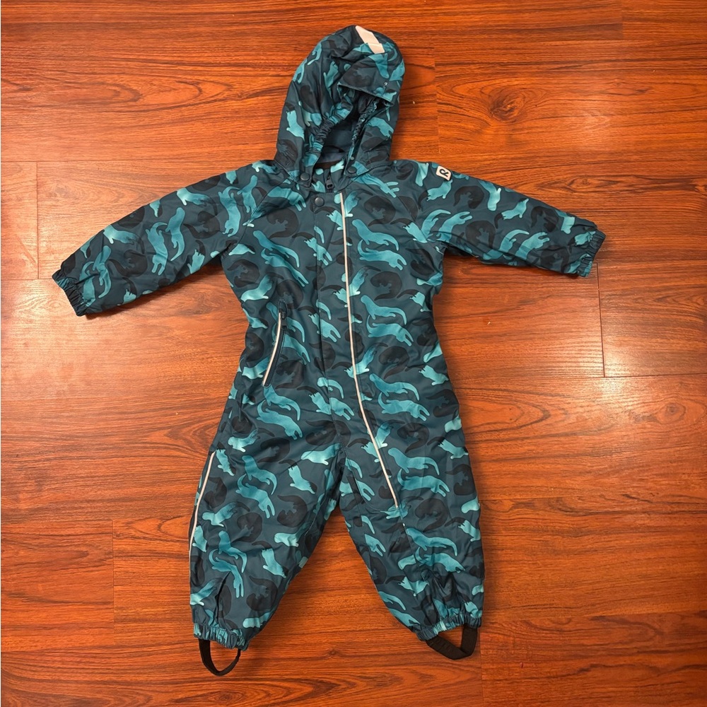 Blue Otter print Hooded Snowsuit